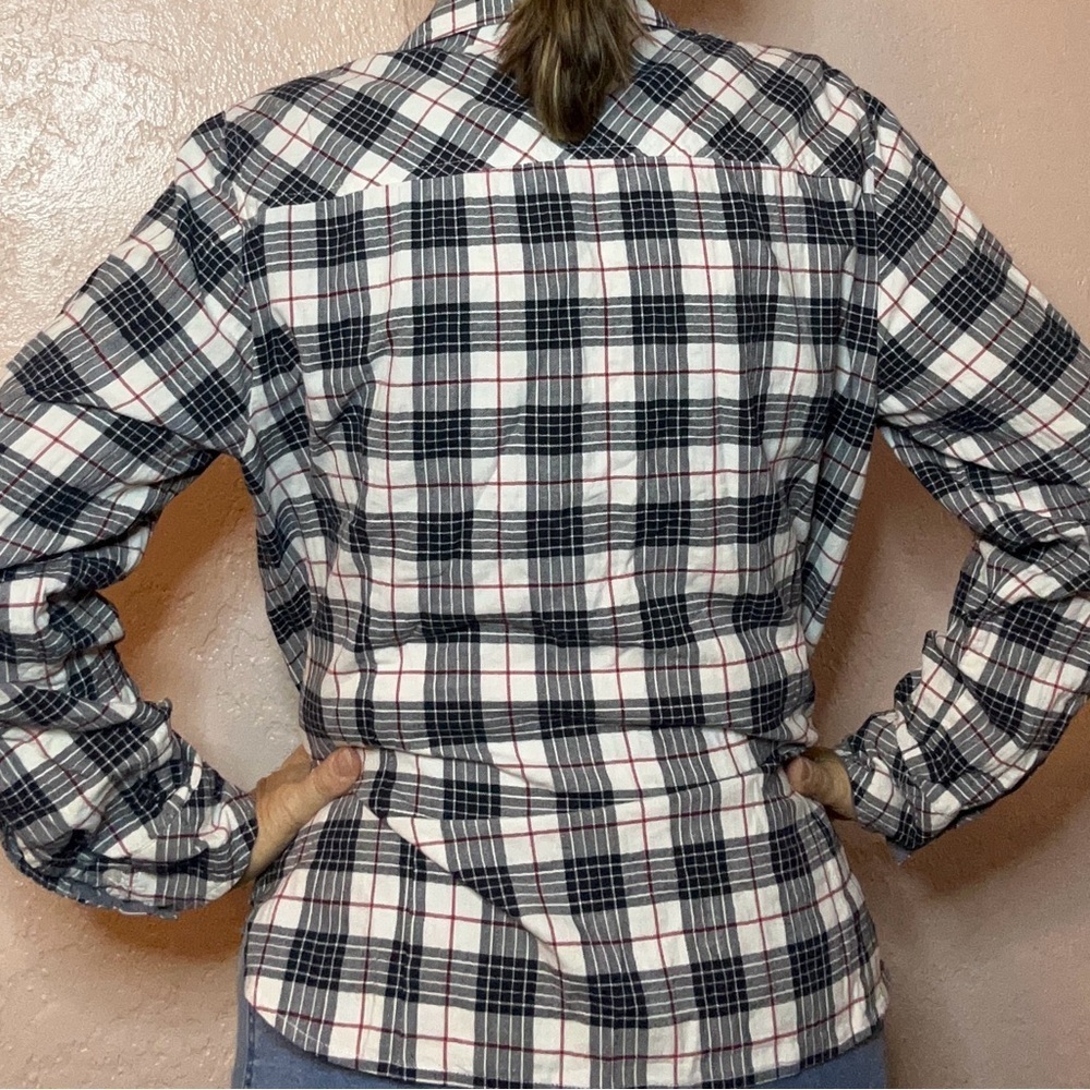 Tommy Hilfiger Navy and Red Plaid Shirt - Picture 4 of 6